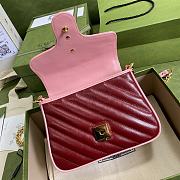 Gucci GG Marmont Mini Red/Pink Bag- 583571 - 21x15.5x8cm - 5