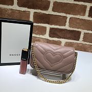  Gucci GG Marmont Chain Shoulder Mini Bag Dusty Pink - 575161 - 13x9x5cm - 4