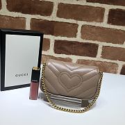  Gucci GG Marmont Chain Shoulder Mini Bag Beige- 575161 - 13x9x5cm - 3