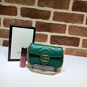  Gucci GG Marmont Chain Shoulder Mini Bag Green- 575161 - 13x9x5cm - 1