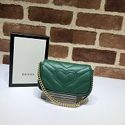  Gucci GG Marmont Chain Shoulder Mini Bag Green- 575161 - 13x9x5cm - 2