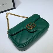  Gucci GG Marmont Chain Shoulder Mini Bag Green- 575161 - 13x9x5cm - 3