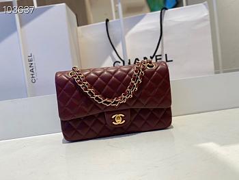 Chanel Classic Flap Chain Bag Red Wine - 25cm