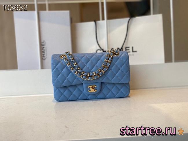 Chanel Classic Flap Chain Bag Blue - 25cm - 1