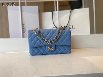 Chanel Classic Flap Chain Bag Blue - 25cm