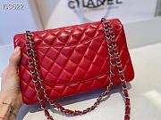 Chanel Classic Flap Chain Bag Red Silver - 25cm - 5