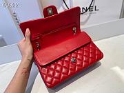 Chanel Classic Flap Chain Bag Red Silver - 25cm - 3