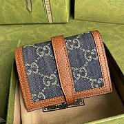 Gucci Jackie 1961 Card Case Wallet Denim - 645536 - 11× 8.5x 3cm - 5