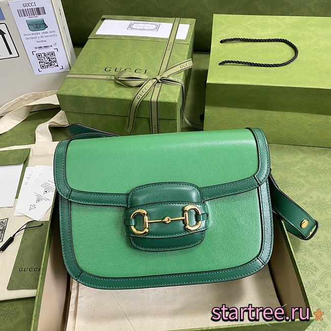 Gucci Horsebit 1955 Small Shoulder Bag Green- 602204 - 25x18x8cm - 1