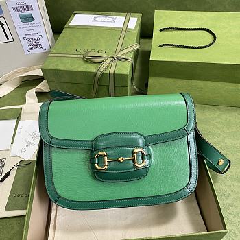 Gucci Horsebit 1955 Small Shoulder Bag Green- 602204 - 25x18x8cm