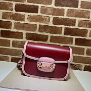 Gucci Horsebit 1955 Small Shoulder Bag Red/Pink - 25x18x8cm - 1