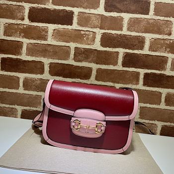 Gucci Horsebit 1955 Small Shoulder Bag Red/Pink - 25x18x8cm