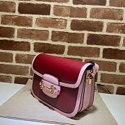 Gucci Horsebit 1955 Small Shoulder Bag Red/Pink - 25x18x8cm - 5