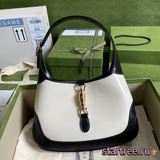 Gucci Jackie 1961 Small Shoulder Bag Black/White - 636706 - 28x19x4.5cm - 1