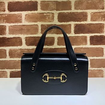 Gucci Horsebit 1955 Small Top Handle Black Bag - 627323 - 27.5x17.5x11cm