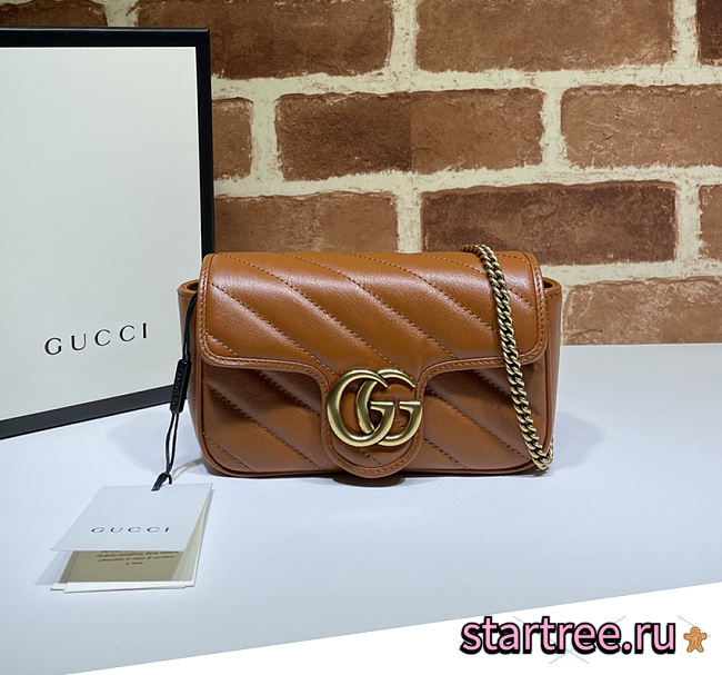Gucci ‎GG Marmont Matelassé Super Mini Bag - 476433 - 16.5x10.2x5.1cm - 1