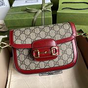 Gucci Horsebit 1955 Supreme Canvas Mini Red Bag - 658574 - 20.5x14x5cm - 1