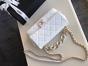 Chanel Flap In White Quilted Lambskin Leather - 16x24x6cm - 6