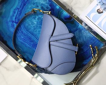 Dior Saddle Mini Blue Bag - 19.5 x 16 x 6.5 cm