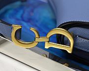 Dior Saddle Mini Blue Bag - 19.5 x 16 x 6.5 cm - 5