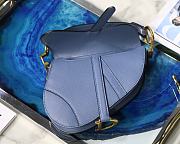 Dior Saddle Mini Blue Bag - 19.5 x 16 x 6.5 cm - 2