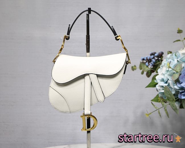 Dior Saddle Mini White Bag - 19.5 x 16 x 6.5 cm - 1