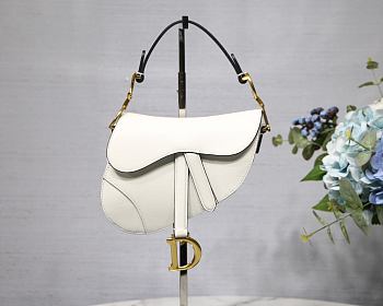 Dior Saddle Mini White Bag - 19.5 x 16 x 6.5 cm