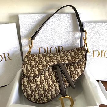 Dior Saddle Brown Oblique Jacquard- M0446C - 25.5 x 20 x 6.5cm