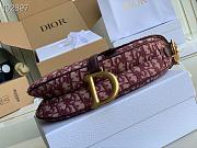 Dior Saddle Bag Burgundy Oblique Jacquard - M0446C - 25.5 x 20 x 6.5 cm - 5