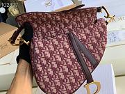 Dior Saddle Bag Burgundy Oblique Jacquard - M0446C - 25.5 x 20 x 6.5 cm - 3