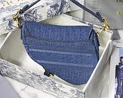 Chirstian Dior Saddle in Denim Canvas Blue Bag - 25.5 x 20 x 6.5 cm - 4