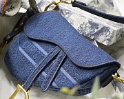 Chirstian Dior Saddle in Denim Canvas Blue Bag - 25.5 x 20 x 6.5 cm - 3