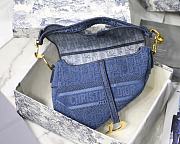 Chirstian Dior Saddle in Denim Canvas Blue Bag - 25.5 x 20 x 6.5 cm - 2