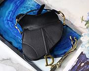 Dior Saddle Mini Black Grained Calfskin Bag- M0447C - 19.5 x 16 x 6.5cm - 5