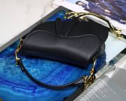 Dior Saddle Mini Black Grained Calfskin Bag- M0447C - 19.5 x 16 x 6.5cm - 6