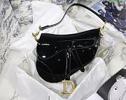 Dior Black Patent Leather Saddle Bag with Gold Hardware - 25.5x20x6.5cm - 1