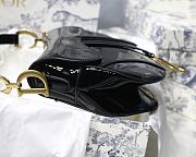 Dior Black Patent Leather Saddle Bag with Gold Hardware - 25.5x20x6.5cm - 6