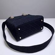 Dior Lady D-Lite Bag Black Cannage Embroidery- M0565O - 24x20x11cm - 4