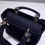 Dior Lady D-Lite Bag Black Cannage Embroidery- M0565O - 24x20x11cm - 6