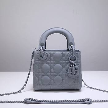  Dior Mini Lady Cloud Gray Cannage Calfskin - 17 x 15 x 7 cm