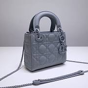  Dior Mini Lady Cloud Gray Cannage Calfskin - 17 x 15 x 7 cm - 4