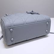  Dior Mini Lady Cloud Gray Cannage Calfskin - 17 x 15 x 7 cm - 6