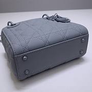  Dior Mini Lady Cloud Gray Cannage Calfskin - 17 x 15 x 7 cm - 5