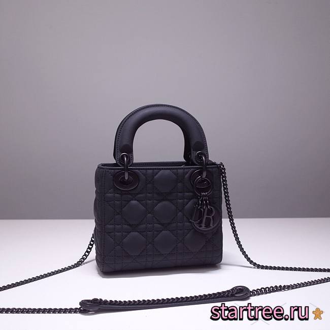  Dior Mini Lady Black Ultramatte Cannage Calfskin - M0505S - 17 x 15 x 7 cm - 1