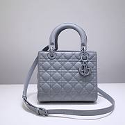 Dior Lady Medium Metallic Gray - M0565I - 24 x 20 x 11 cm - 1