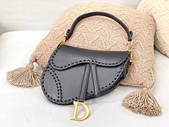  Dior Saddle Black Leather Bag - 25.5x6.5x20 cm
