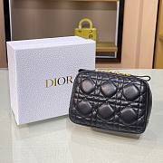 Dior Small Caro Zipped Black Pouch- S5045U - 15 x 10.5 x 3.5 cm - 2