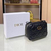 Dior Small Caro Zipped Black Pouch- S5045U - 15 x 10.5 x 3.5 cm - 3