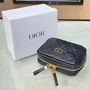 Dior Small Caro Zipped Black Pouch- S5045U - 15 x 10.5 x 3.5 cm - 4