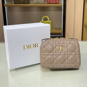 Dior Small Caro Zipped Blush Pouch- S5045U - 15 x 10.5 x 3.5 cm